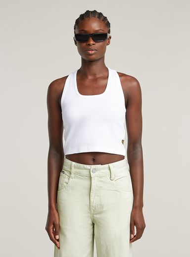 Back Snap Slim Cropped Top